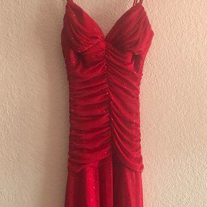 Red dress, elegant dress, prom or balroom dress